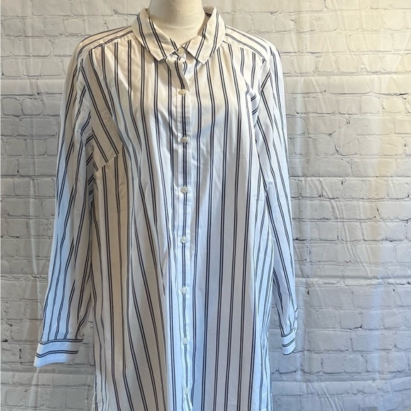 Plus Size 24W Roaman’s stripe shirt - Picture 3 of 12
